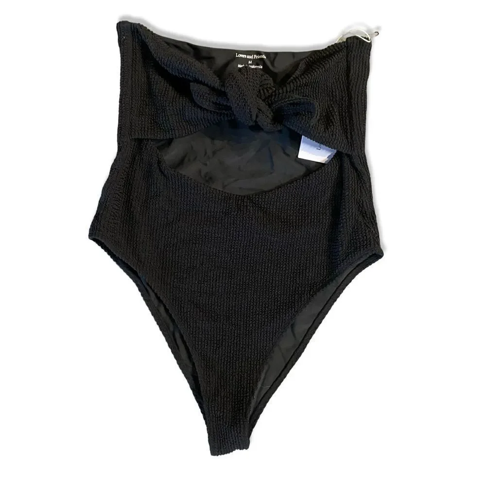 NWT Lovers and Friends Maira one piece swimsuit tie front bathing suit Revolve M - Picture 4 of 8